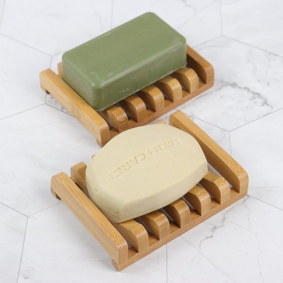 🌟🌟🌟 Set of 2 Natural Bamboo Wood Soap Holder - Picture 3 of 6